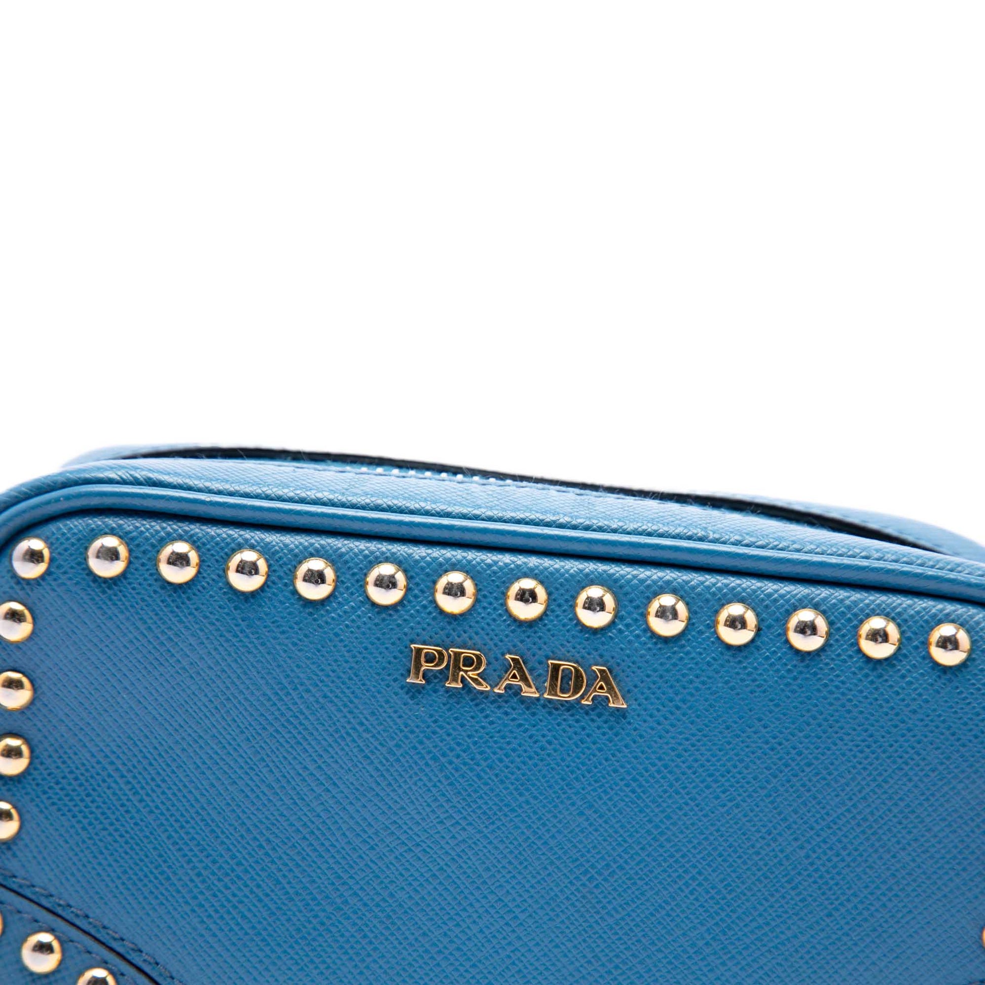 Prada Studded Saffiano Camera Bag
