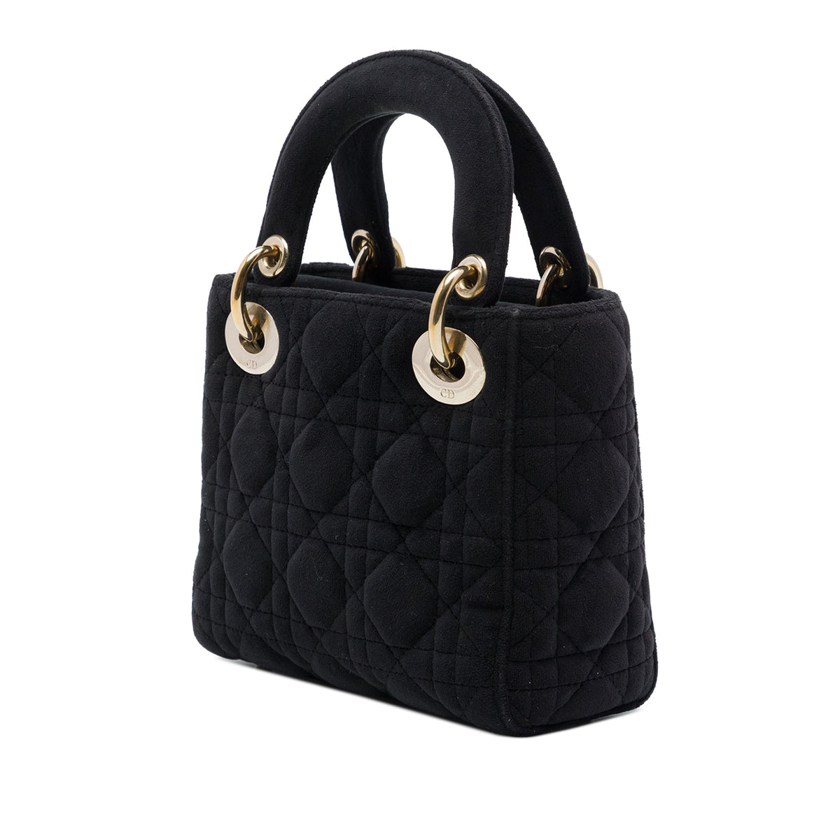 Dior Mini Velvet Cannage Lady Dior — Black
