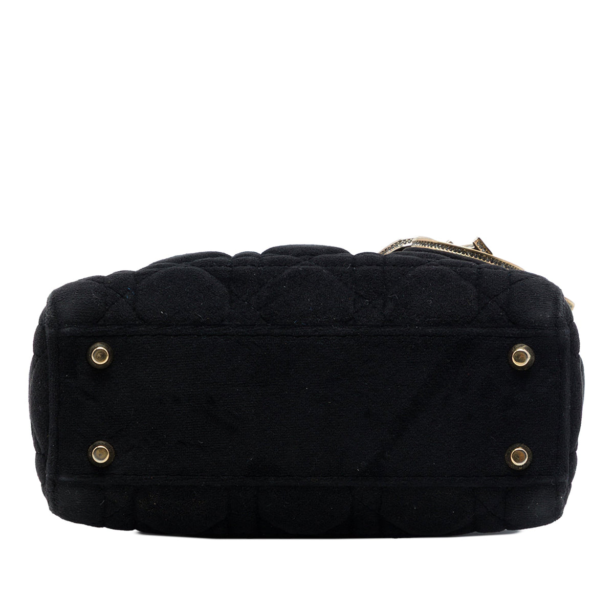Dior Mini Velvet Cannage Lady Dior — Black