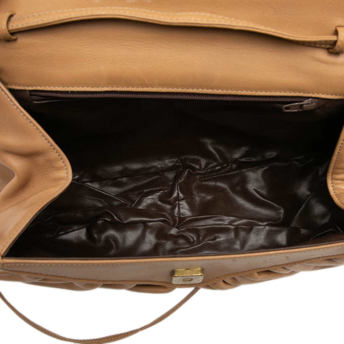 Fendi Croc Embossed Trimmed Leather Crossbody — Brown