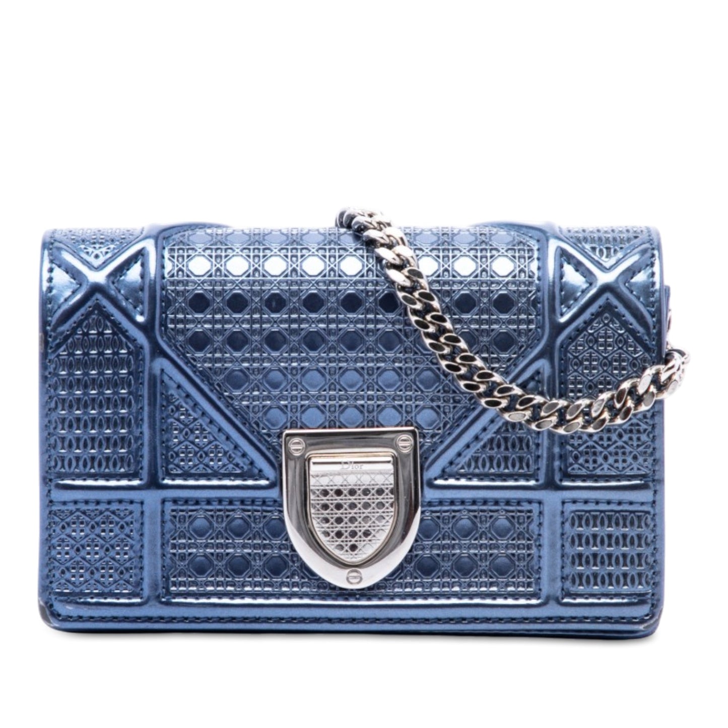 Dior Baby Metallic Patent Microcannage Diorama Flap
