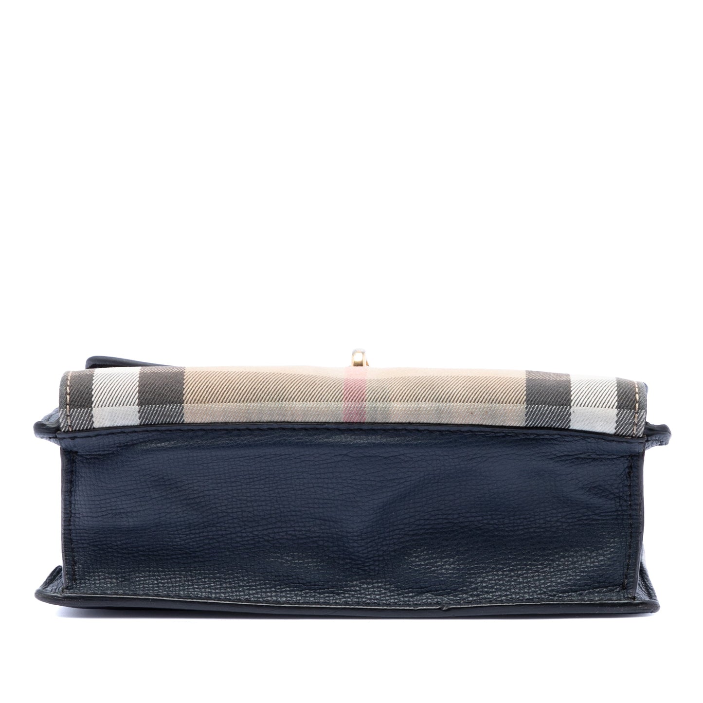 Burberry Small Leather and House Check Canvas Derby Macken Crossbody