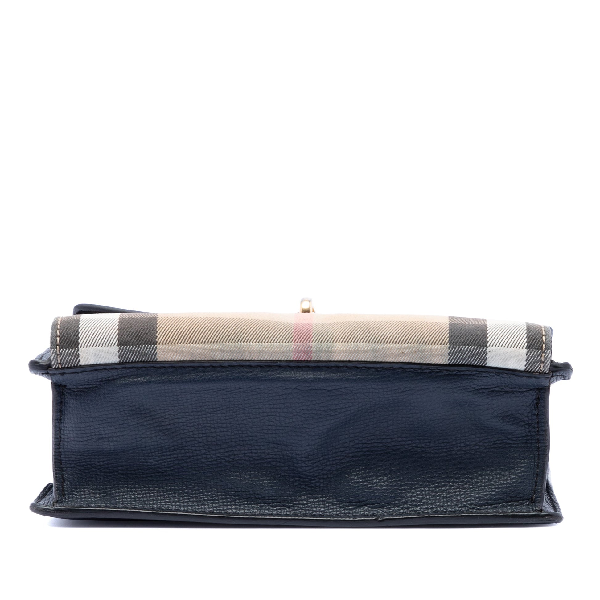 Burberry Small Leather and House Check Canvas Derby Macken Crossbody