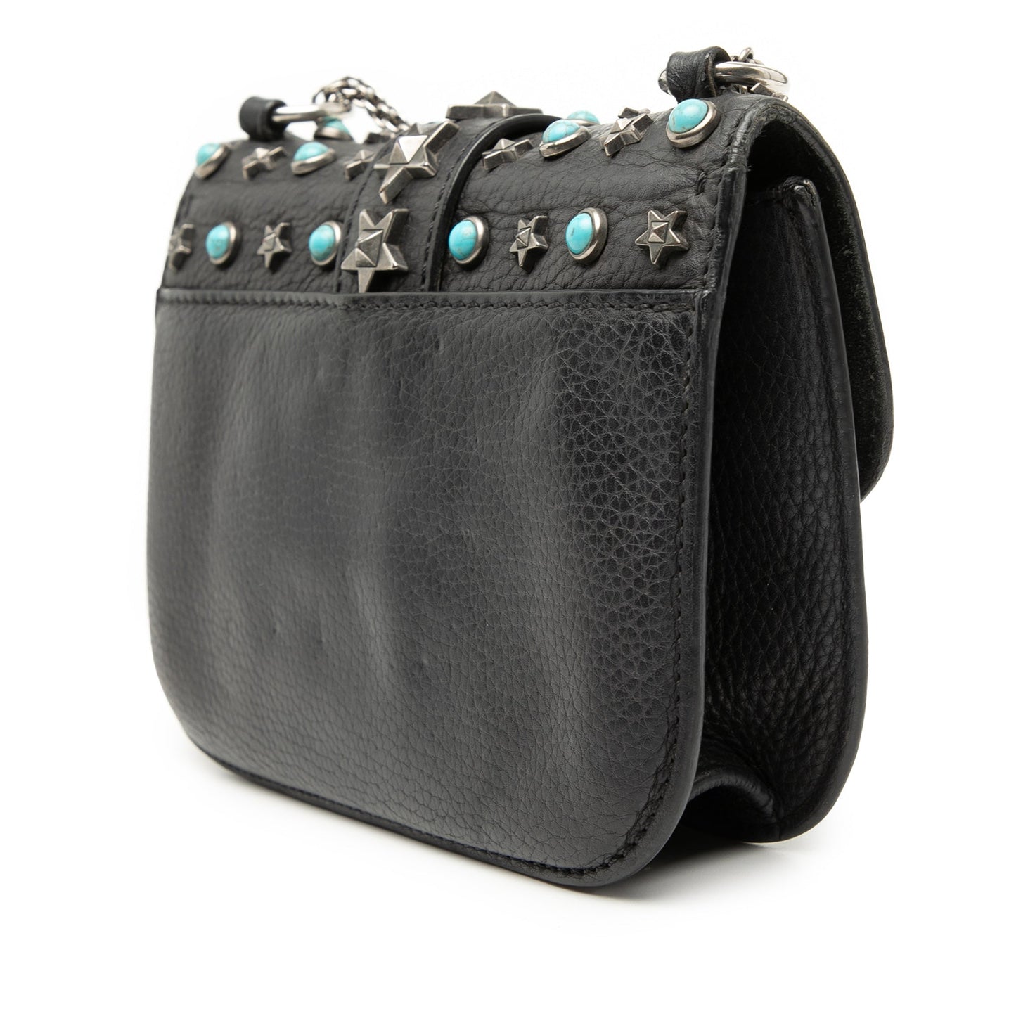 Small Leather Star Rockstud Glam Lock Crossbody
