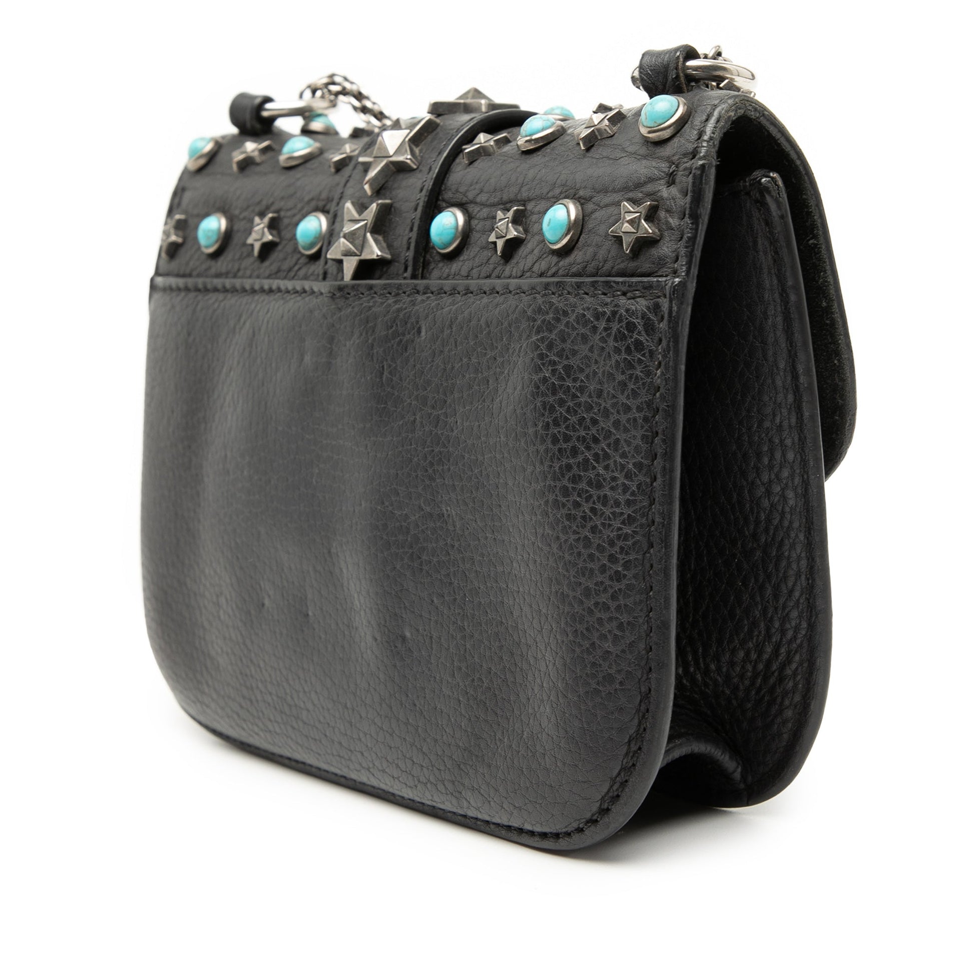 Small Leather Star Rockstud Glam Lock Crossbody