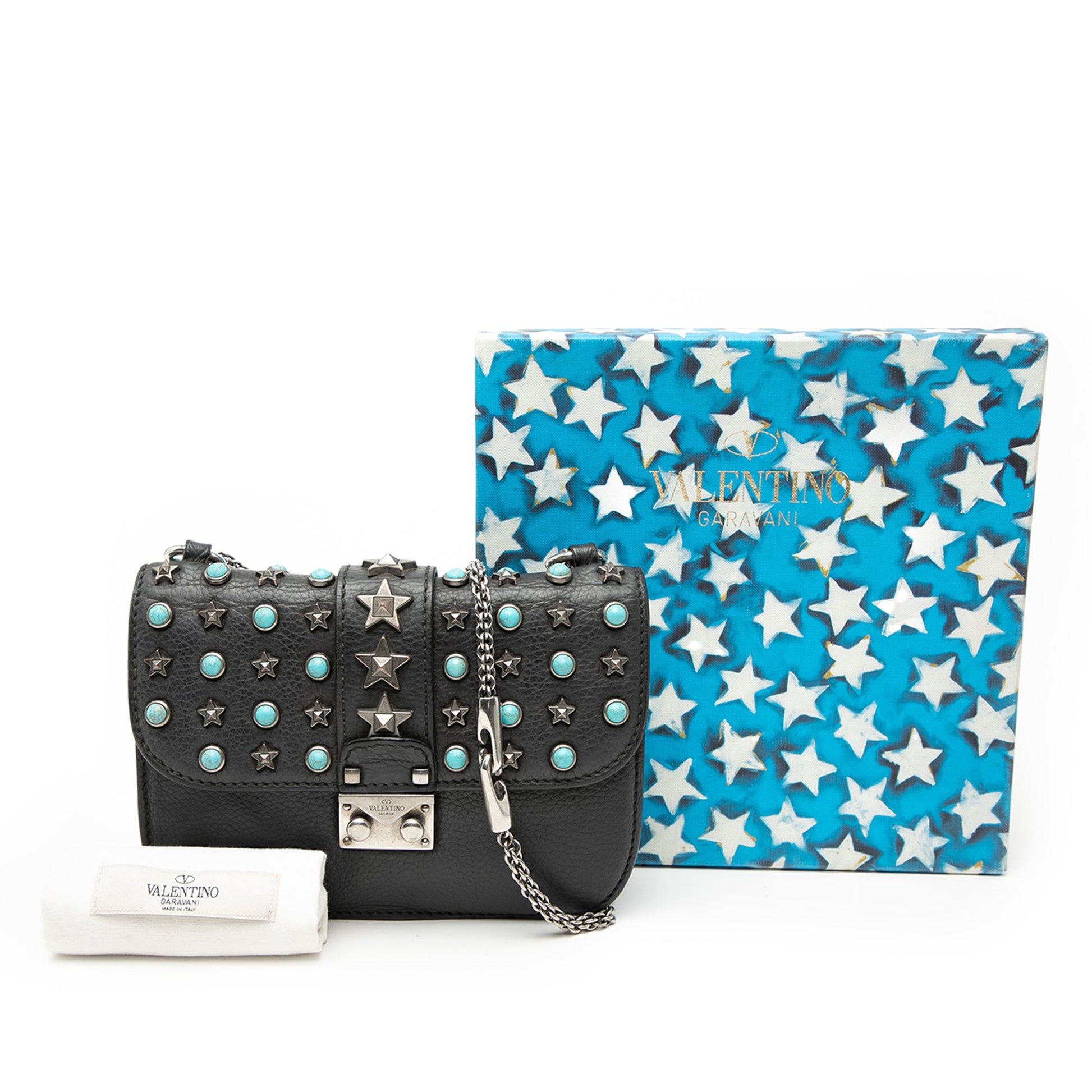 Small Leather Star Rockstud Glam Lock Crossbody