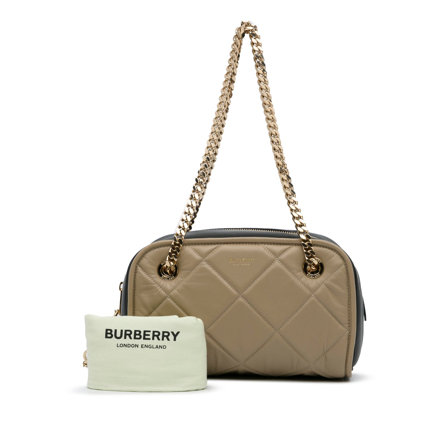 Burberry Quilted Cube Chain Shoulder Bag