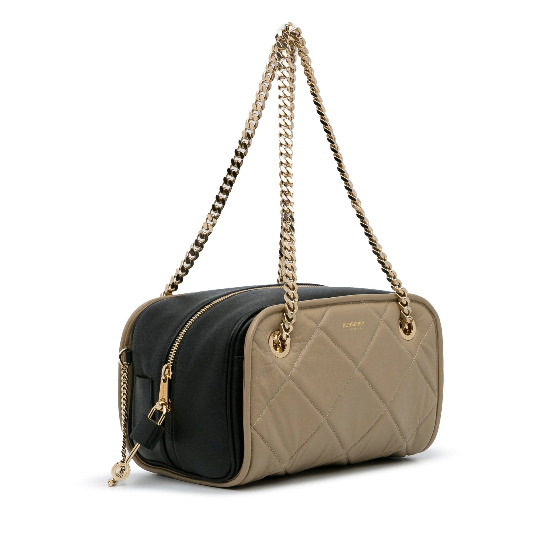 Burberry Quilted Cube Chain Shoulder Bag