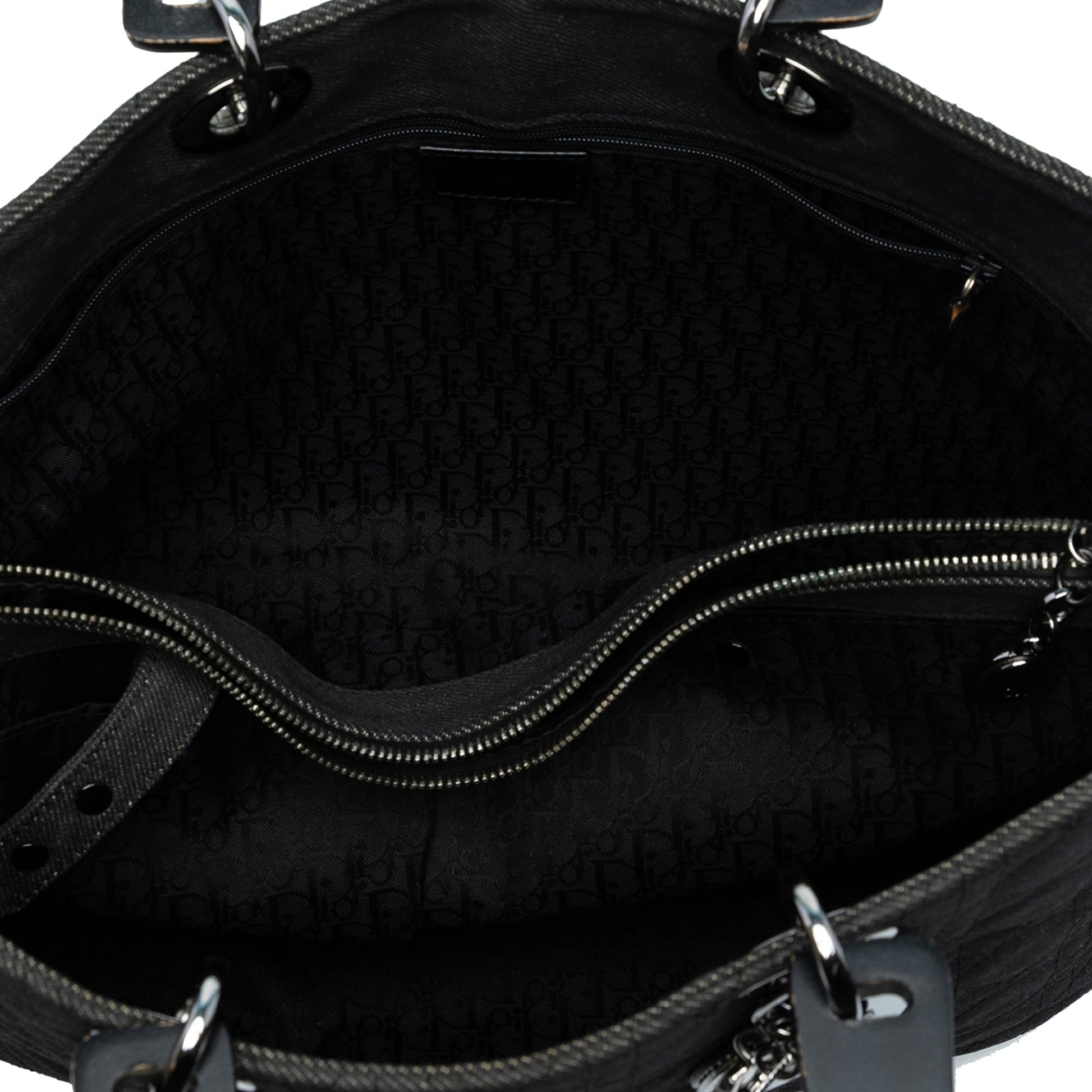Dior Extra Large Denim Cannage Acrylic Lady Dior