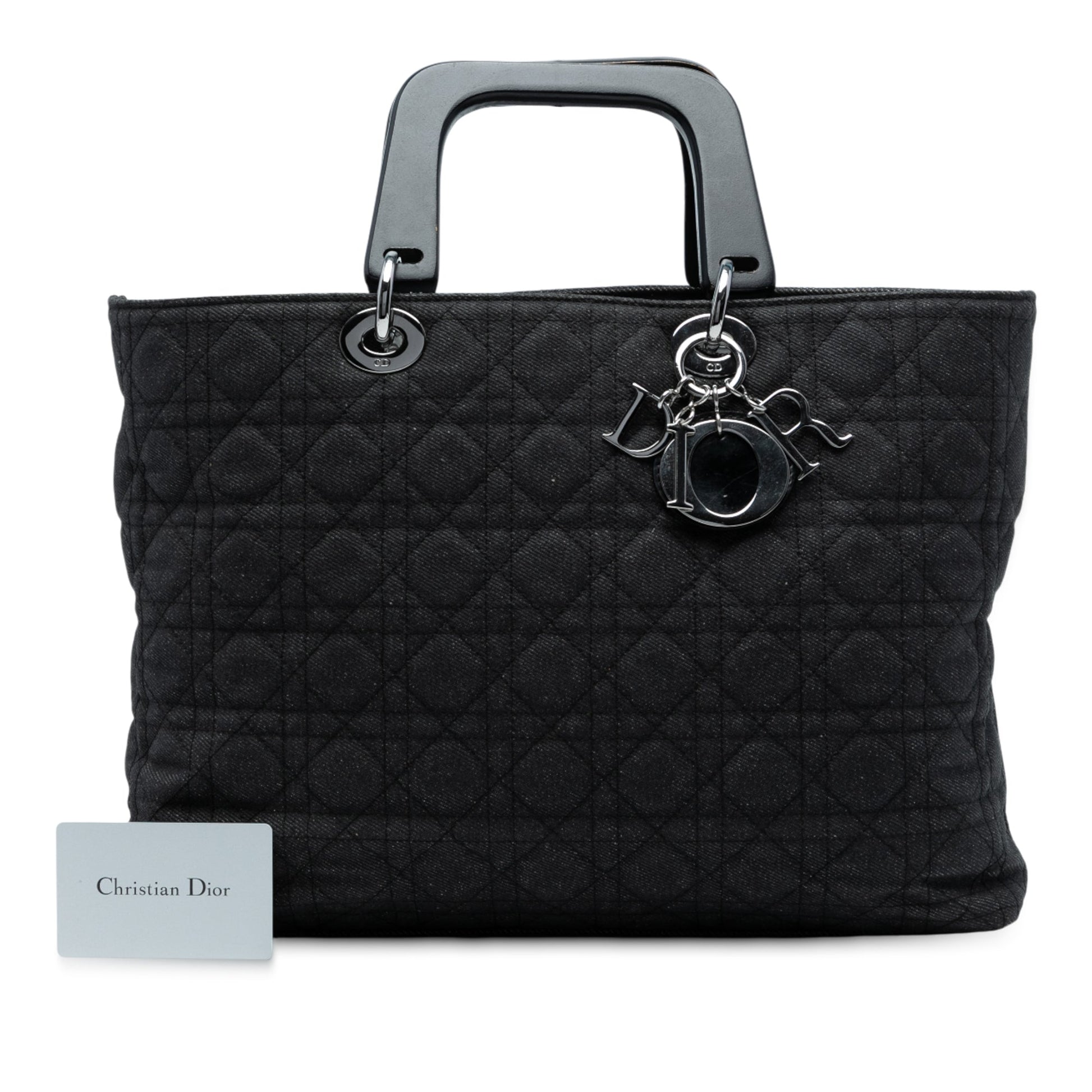 Dior Extra Large Denim Cannage Acrylic Lady Dior