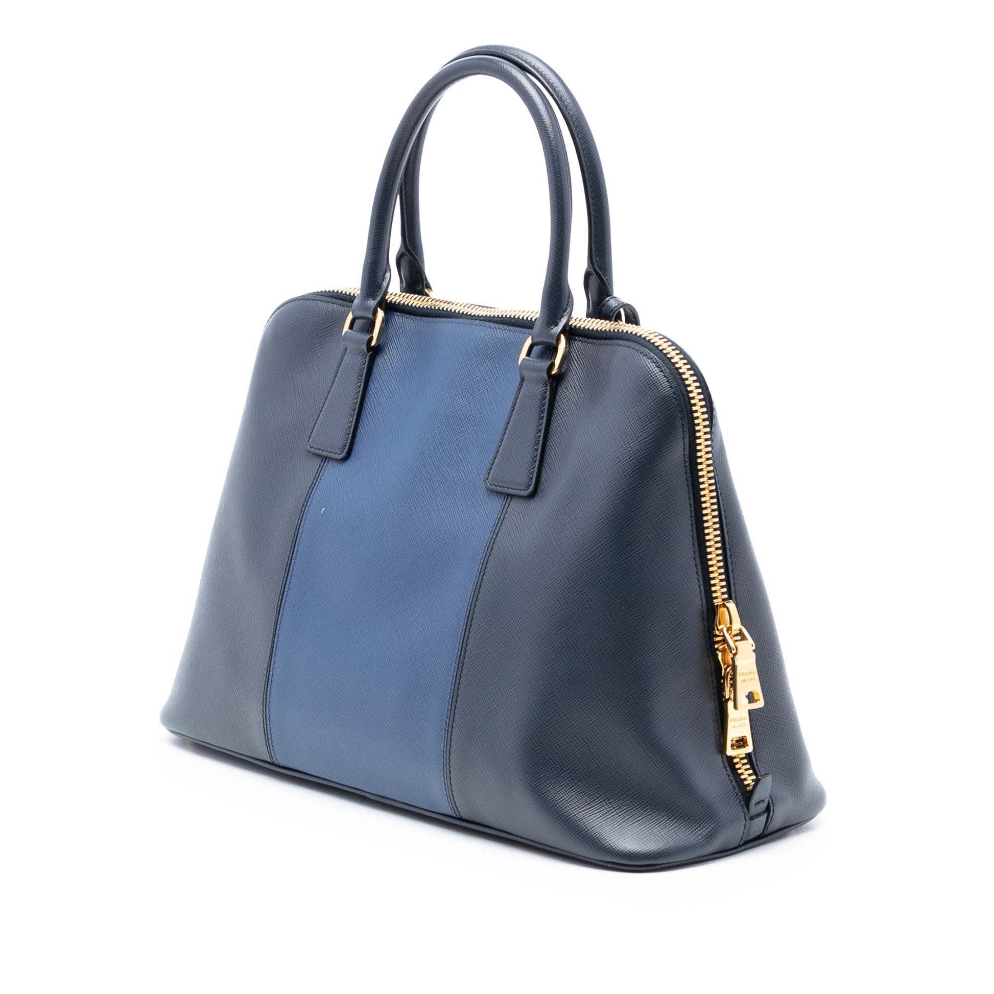 Prada Medium Bicolor Saffiano Lux Promenade Satchel