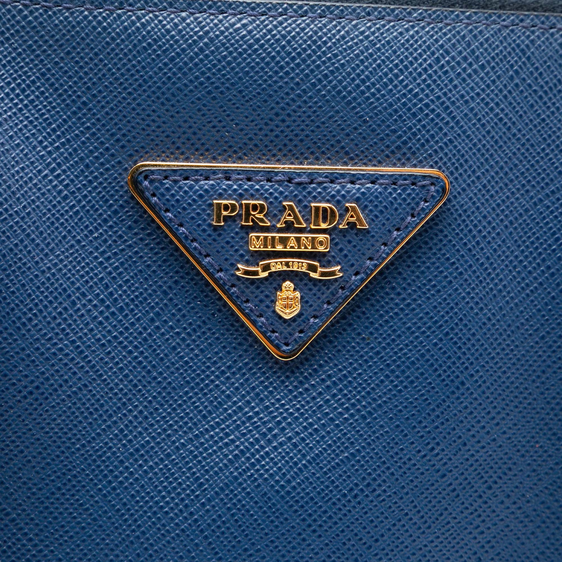 Prada Medium Bicolor Saffiano Lux Promenade Satchel