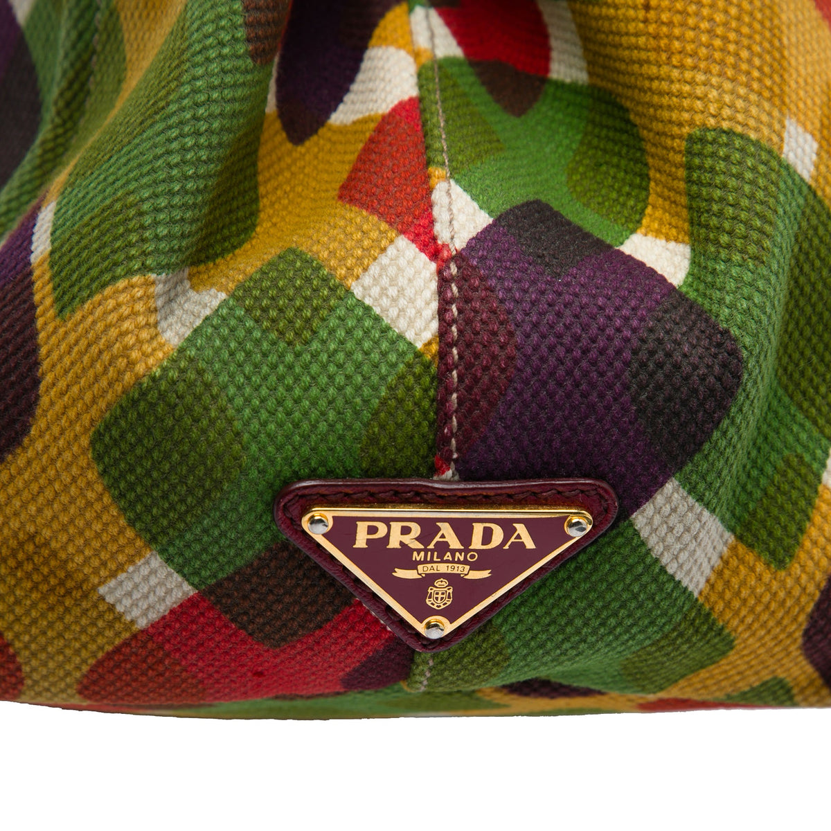 Prada Canvas Canapa Stampata Tote