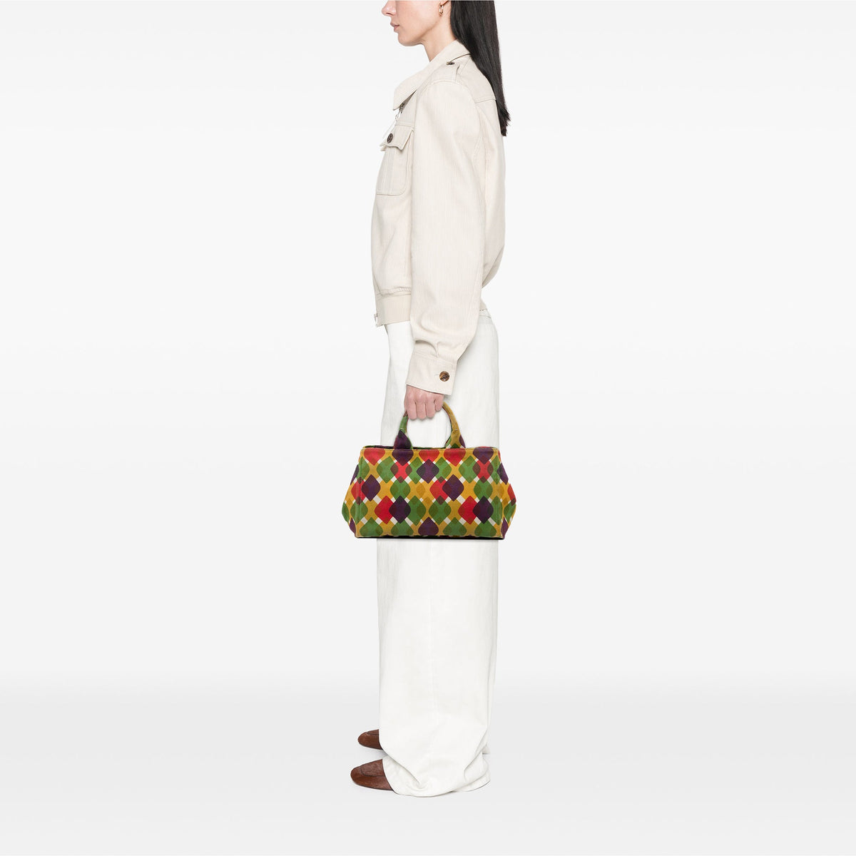 Prada Canvas Canapa Stampata Tote