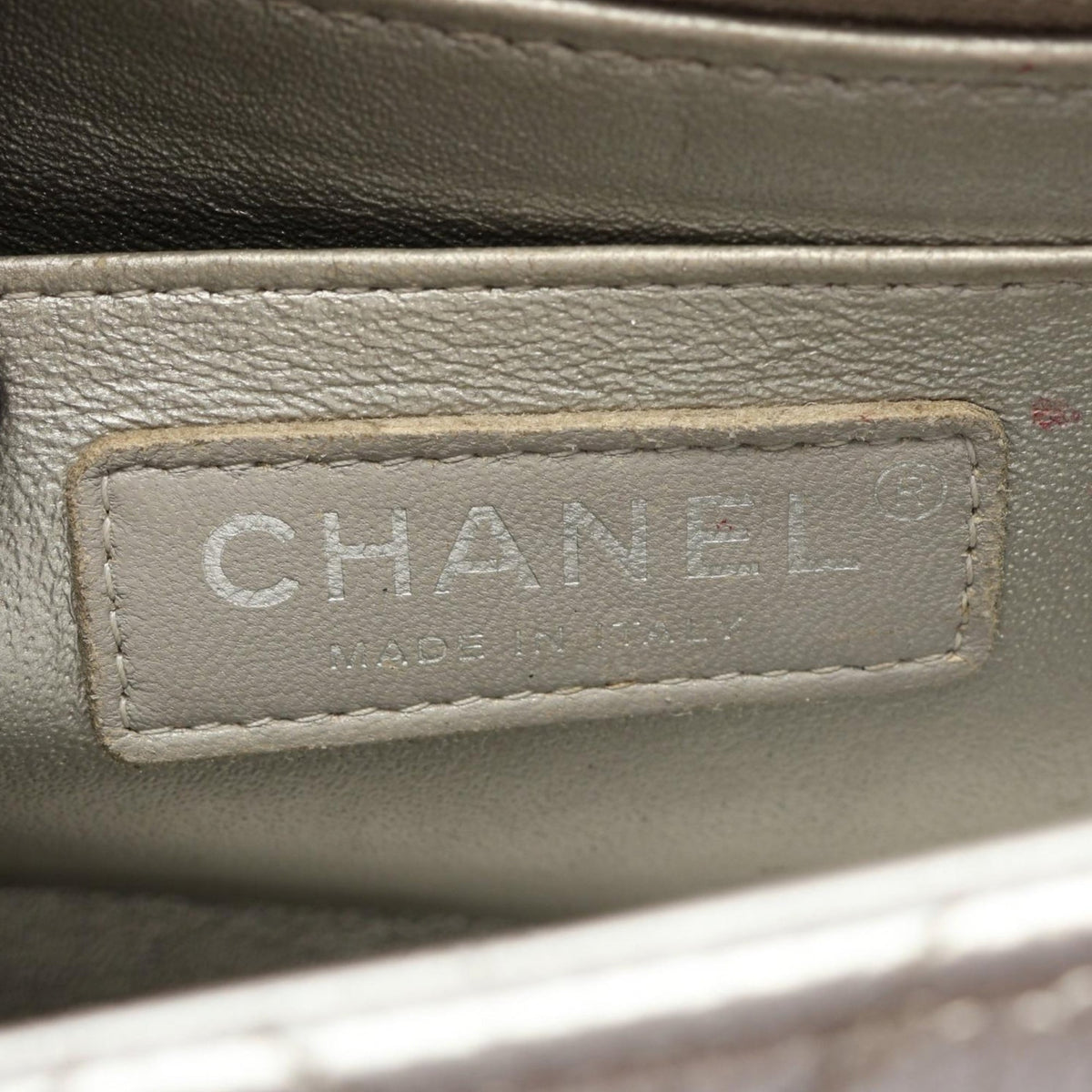 Chanel Mini Square Classic Caviar Single Flap — Silver