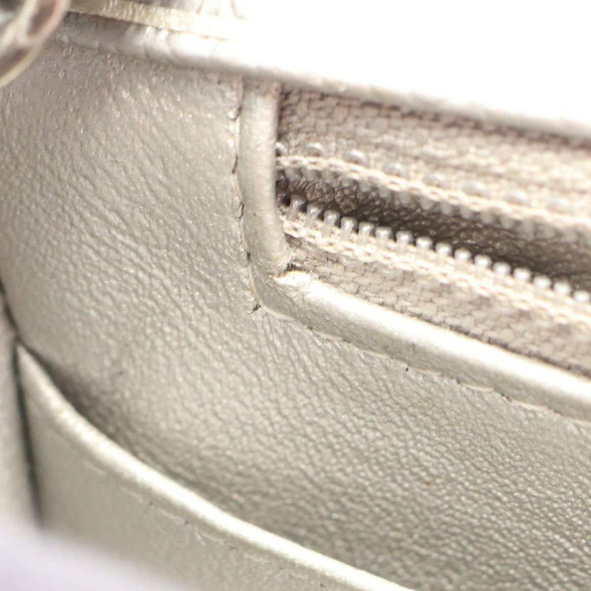 Chanel Mini Square Classic Caviar Single Flap — Silver