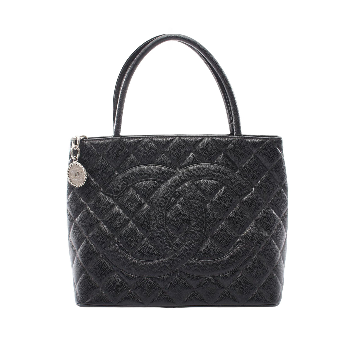 Chanel Caviar Medallion Tote — Black