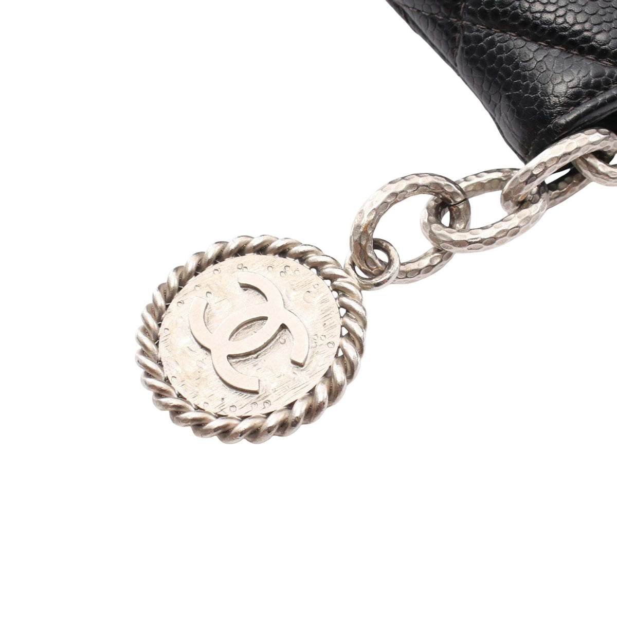 Chanel Caviar Medallion Tote — Black