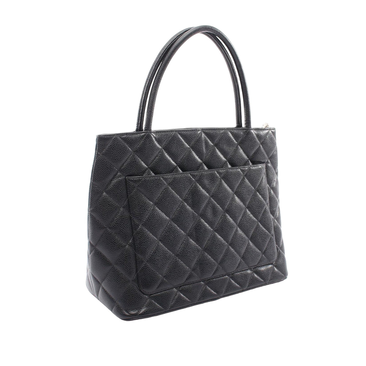 Chanel Caviar Medallion Tote — Black