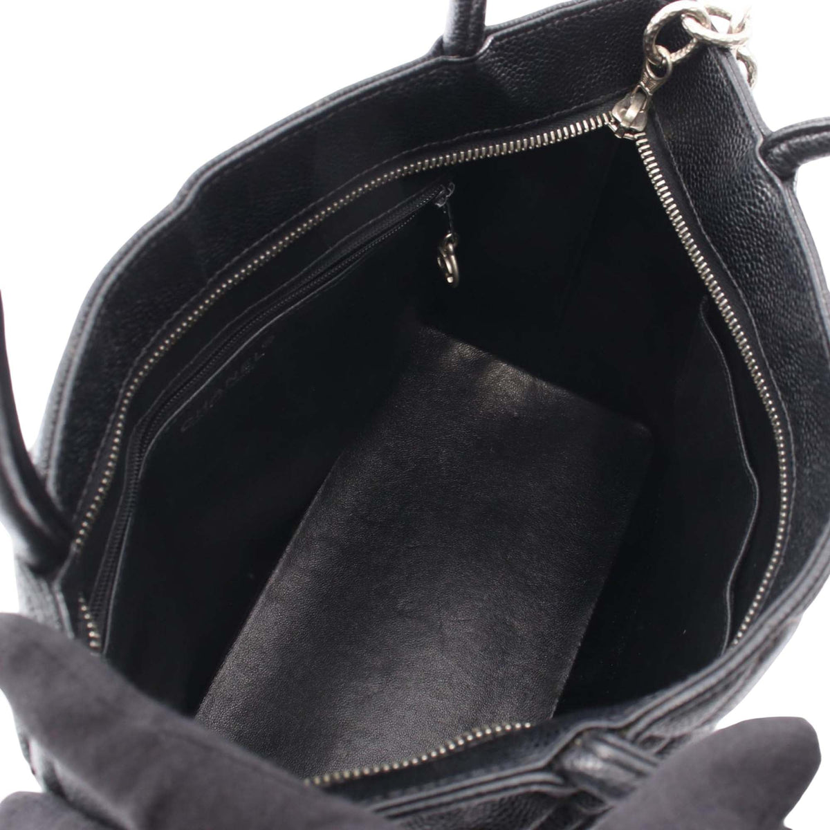Chanel Caviar Medallion Tote — Black