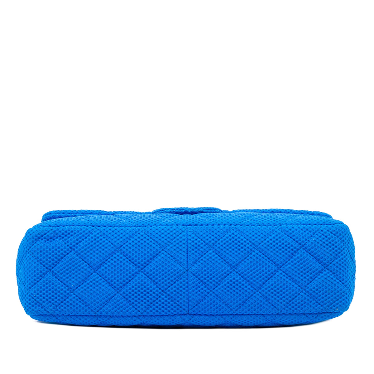 Chanel Jumbo Classic Perforated Jersey Single Flap — Blue