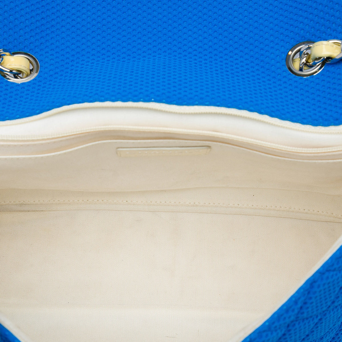 Chanel Jumbo Classic Perforated Jersey Single Flap — Blue