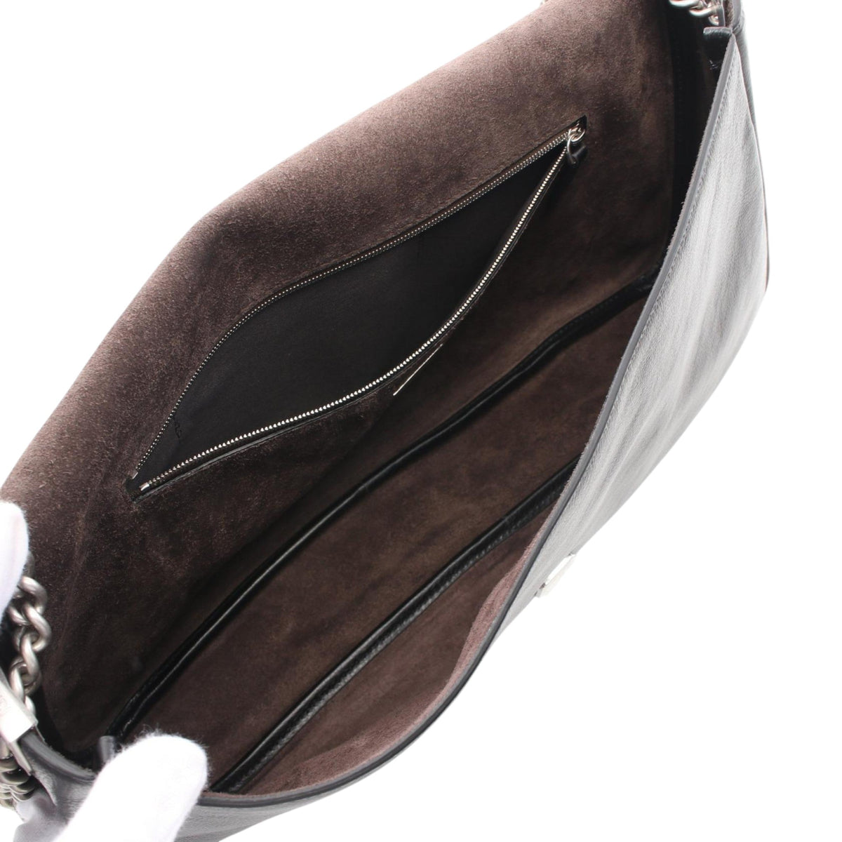 Fendi Large Leather Chain Baguette Shoulder Bag