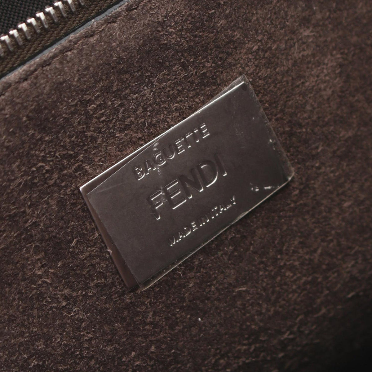 Fendi Large Leather Chain Baguette Shoulder Bag