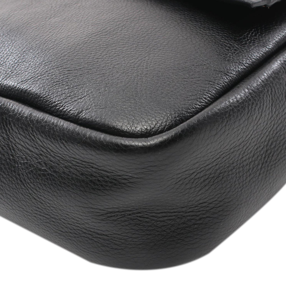 Fendi Large Leather Chain Baguette Shoulder Bag