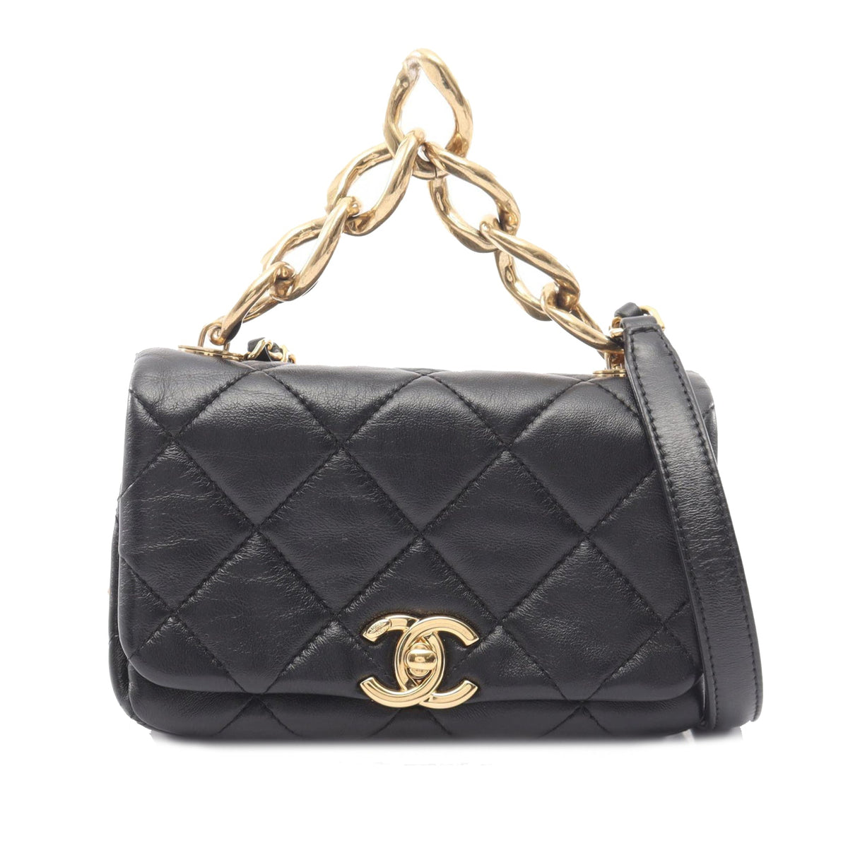 Chanel Mini Quilted Lambskin Color Match Flap — Black