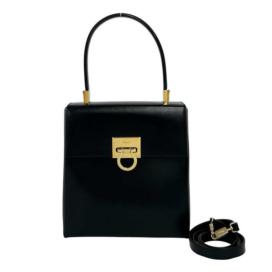 Ferragamo Leather Gancini Top Handle Bag