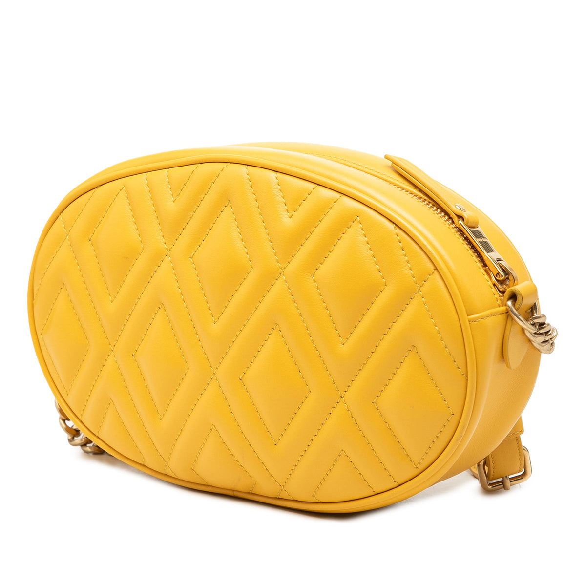 Miu Miu Small Quilted Leather Oval Camera Crossbody