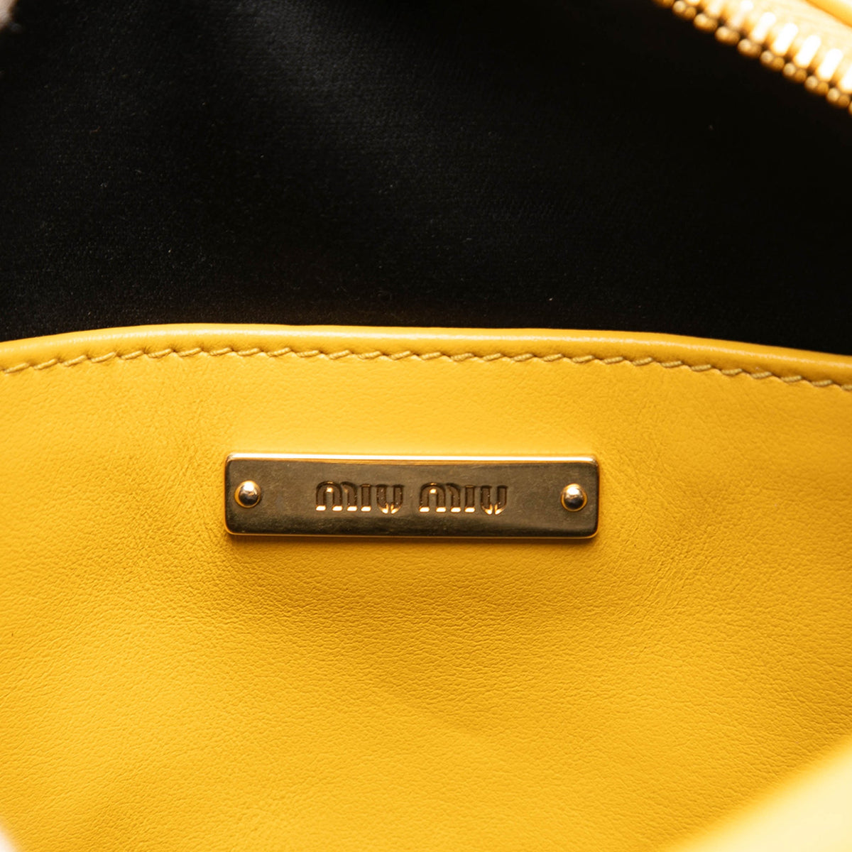 Miu Miu Small Quilted Leather Oval Camera Crossbody