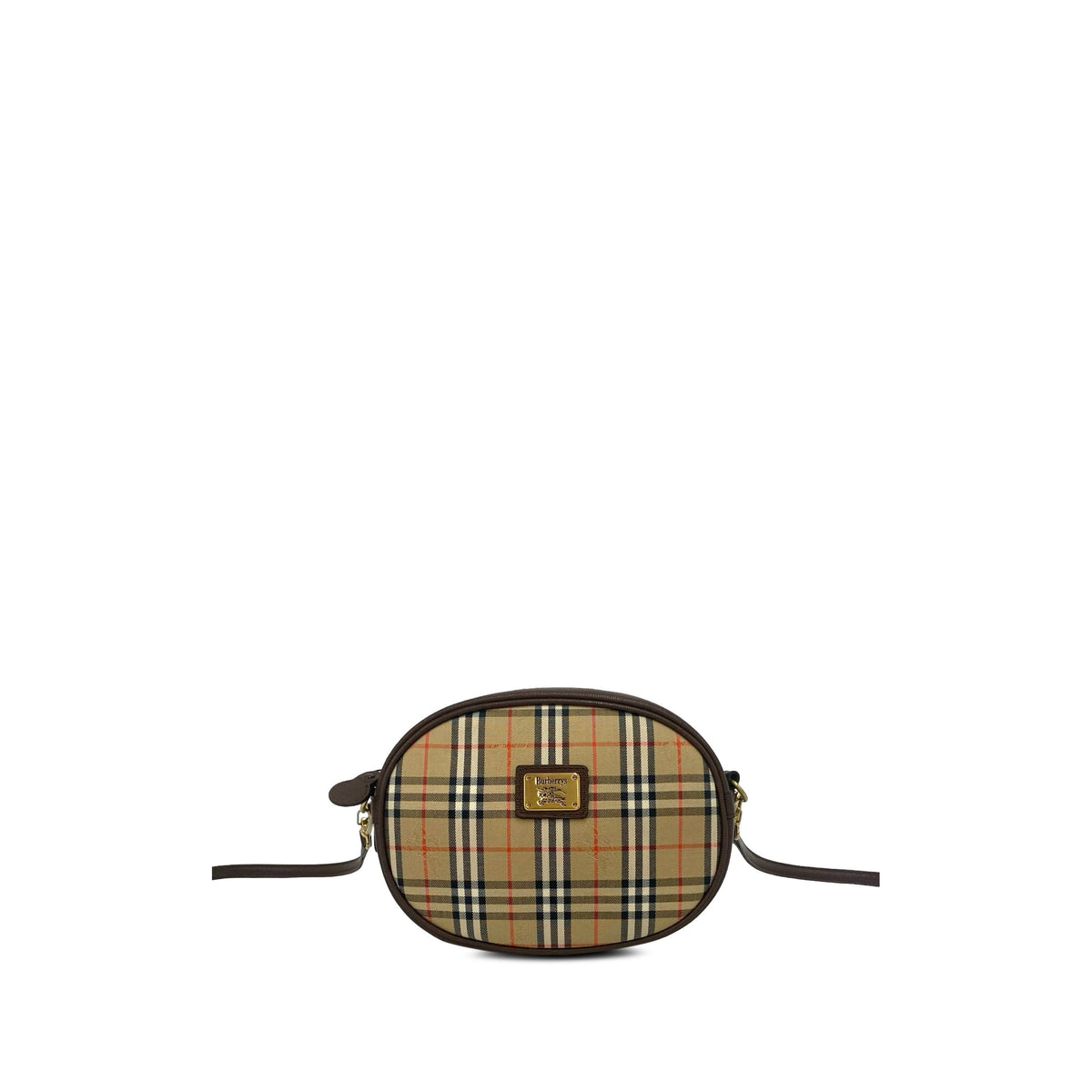 Burberry Haymarket Check Canvas Crossbody — Beige