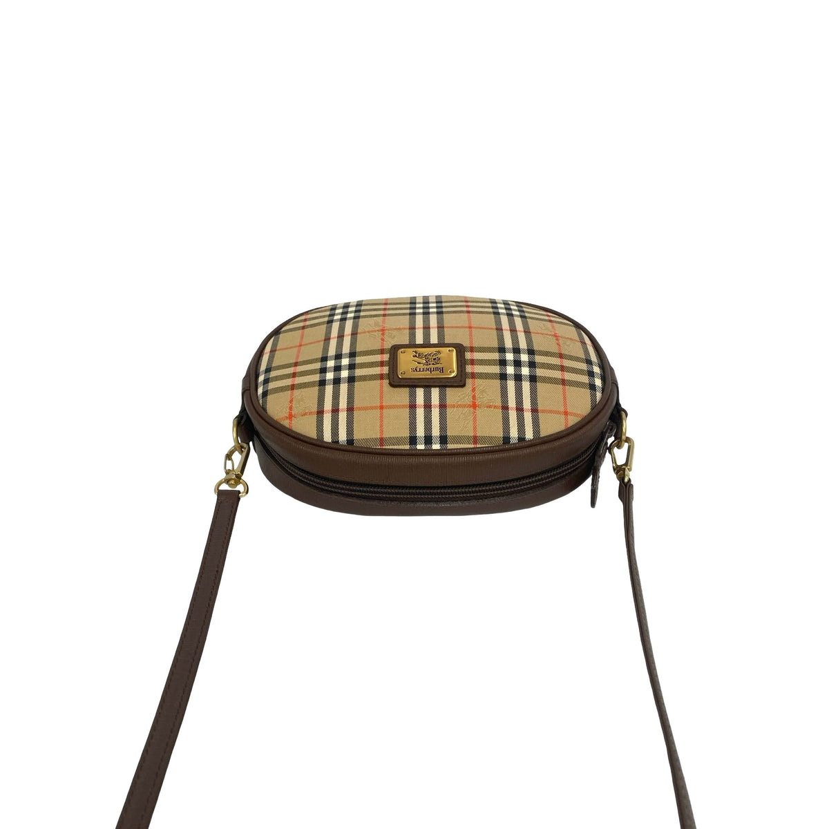 Burberry Haymarket Check Canvas Crossbody — Beige