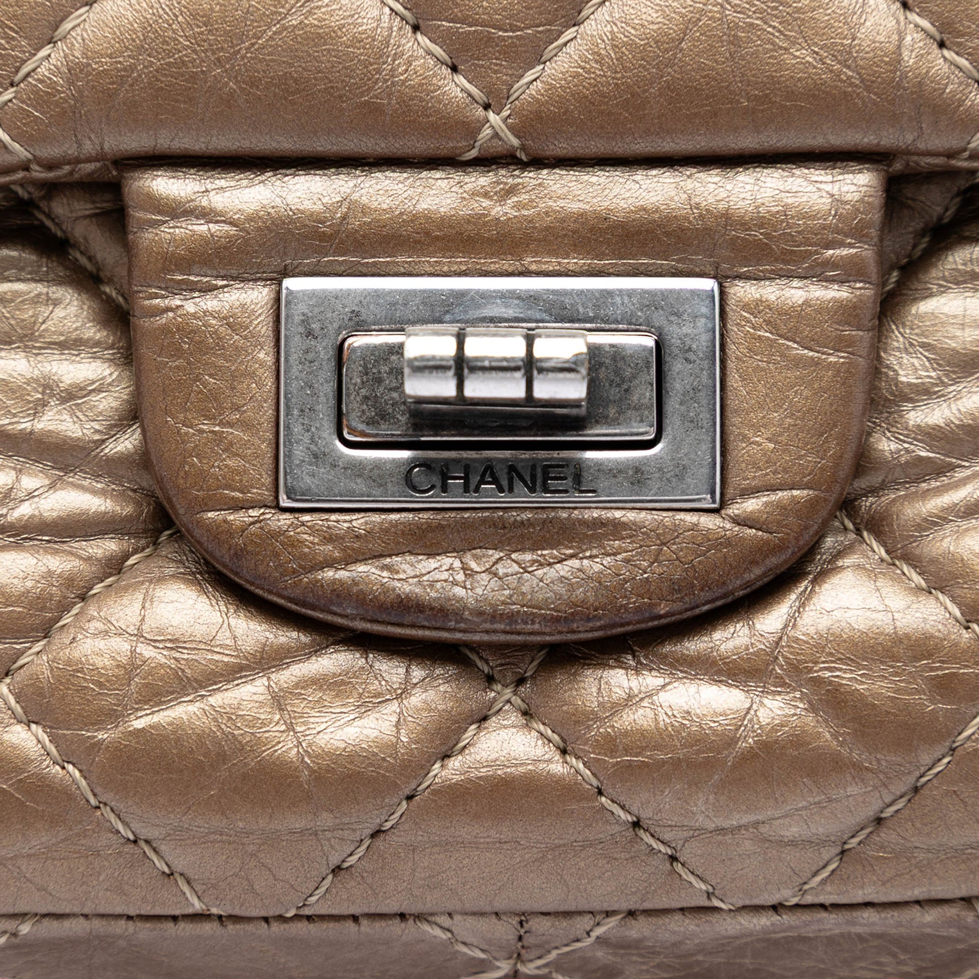 Chanel Quilted Metallic Aged Calfskin Reissue 2.55 Double Flap 226