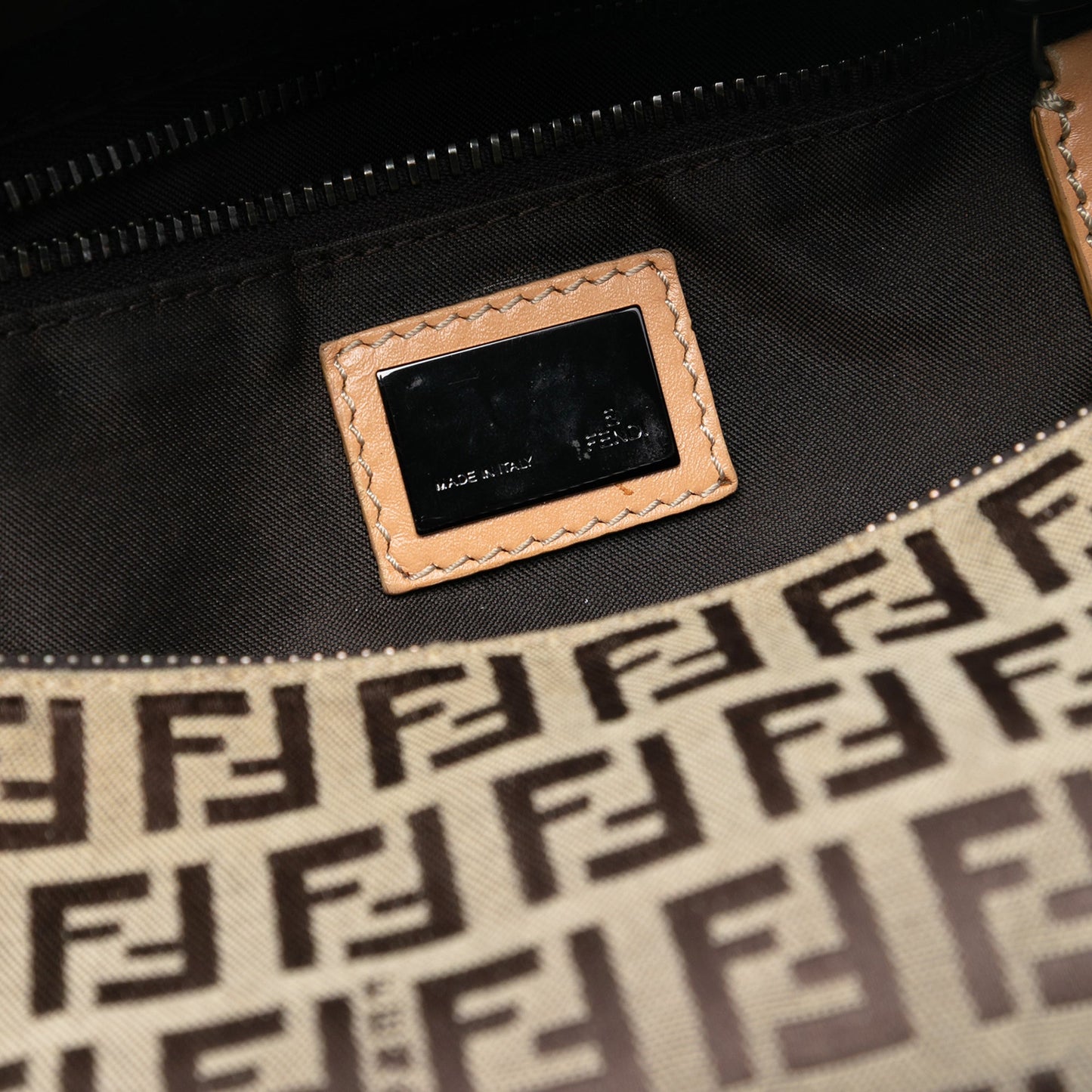 Fendi Zucchino Canvas Shoulder Bag