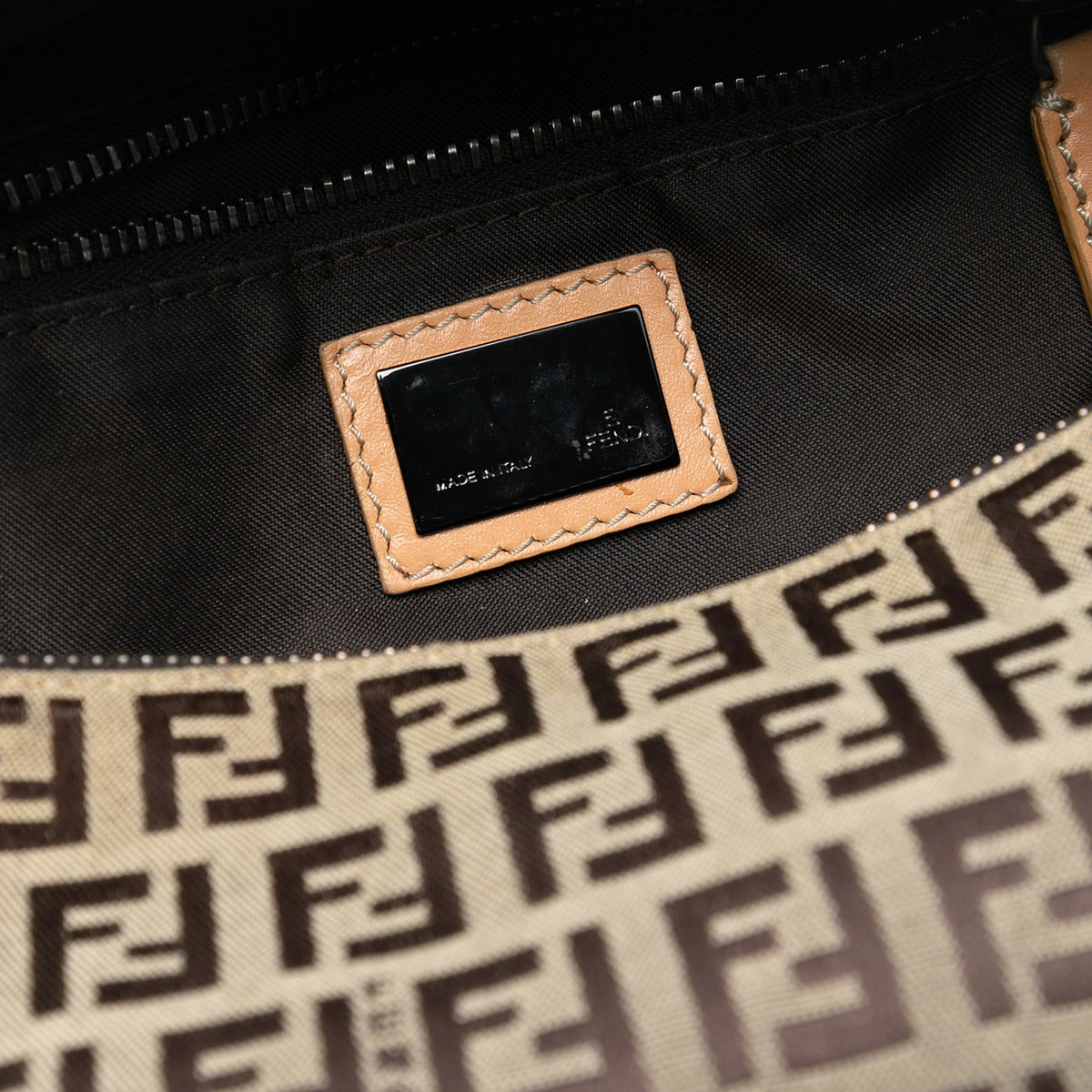 Fendi Zucchino Canvas Shoulder Bag