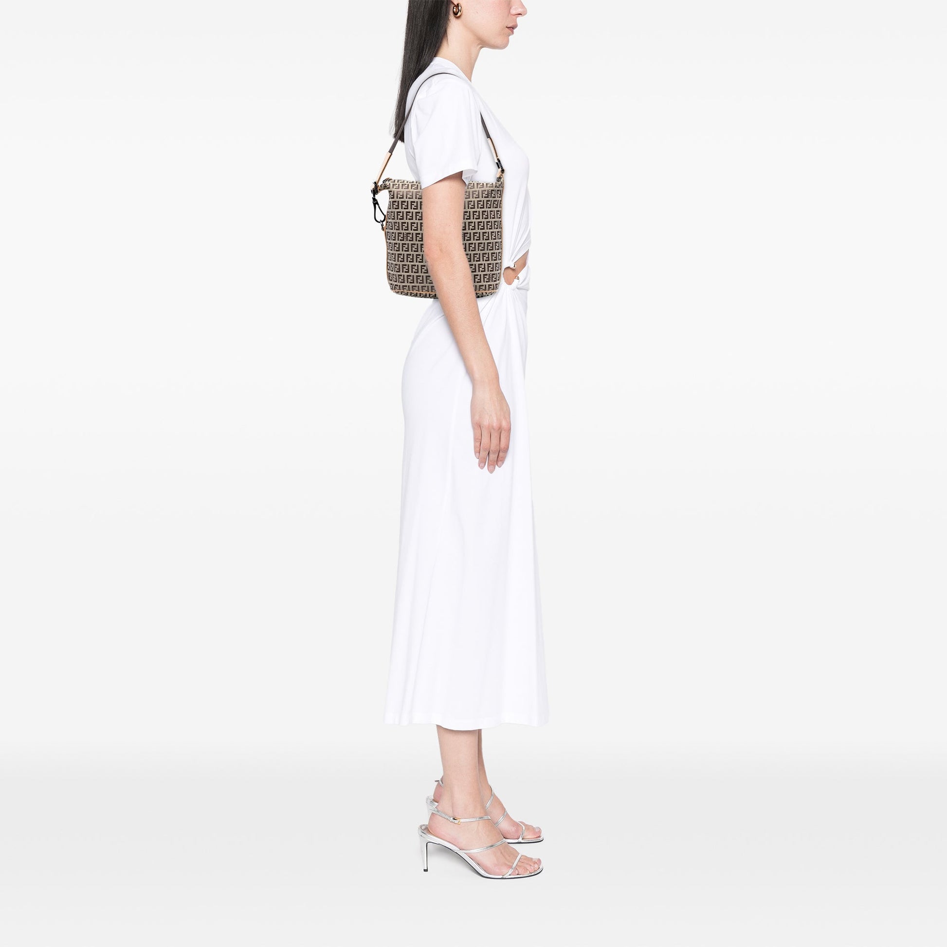 Fendi Zucchino Canvas Shoulder Bag