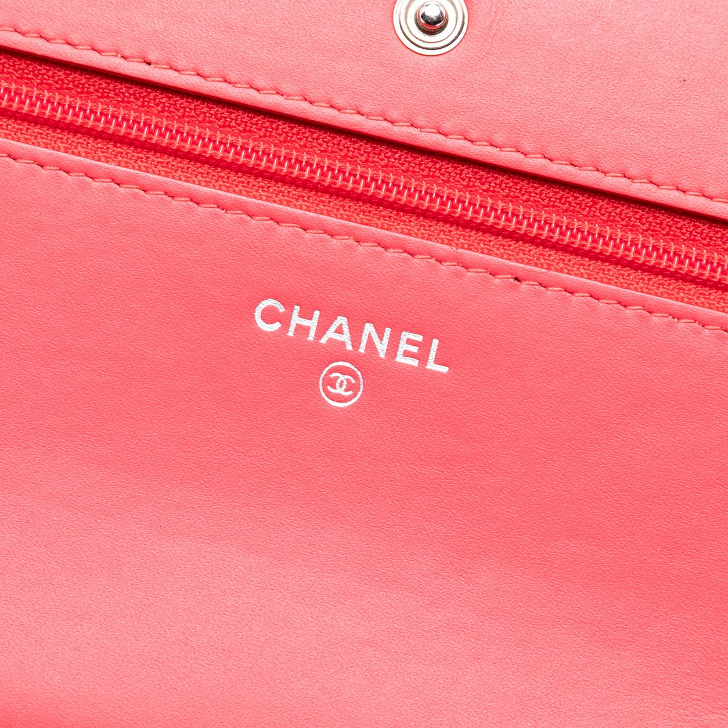 Chanel CC Patent Diamond Quilted Wallet On Chain