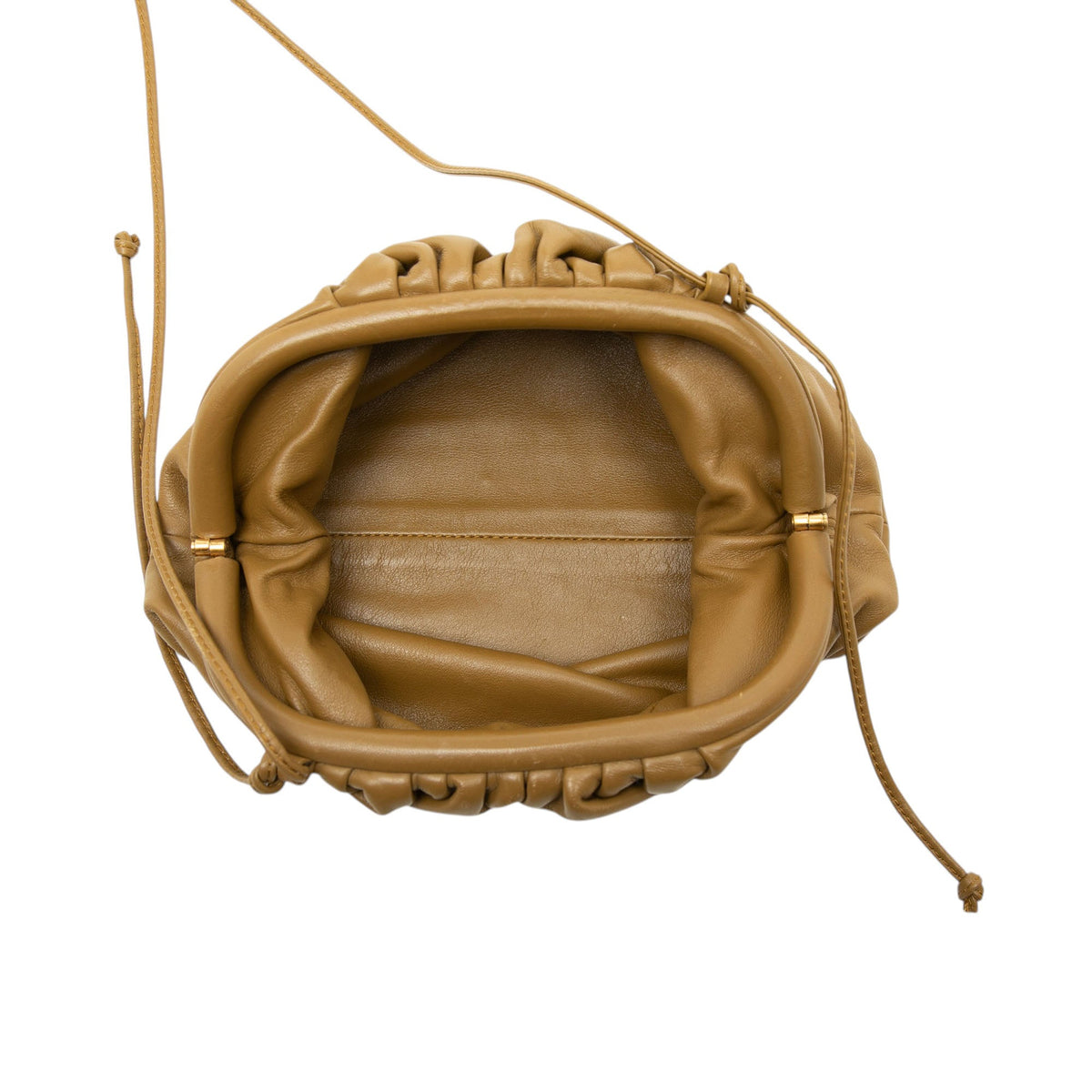 Bottega Veneta Lambskin The Mini Pouch Crossbody — Brown