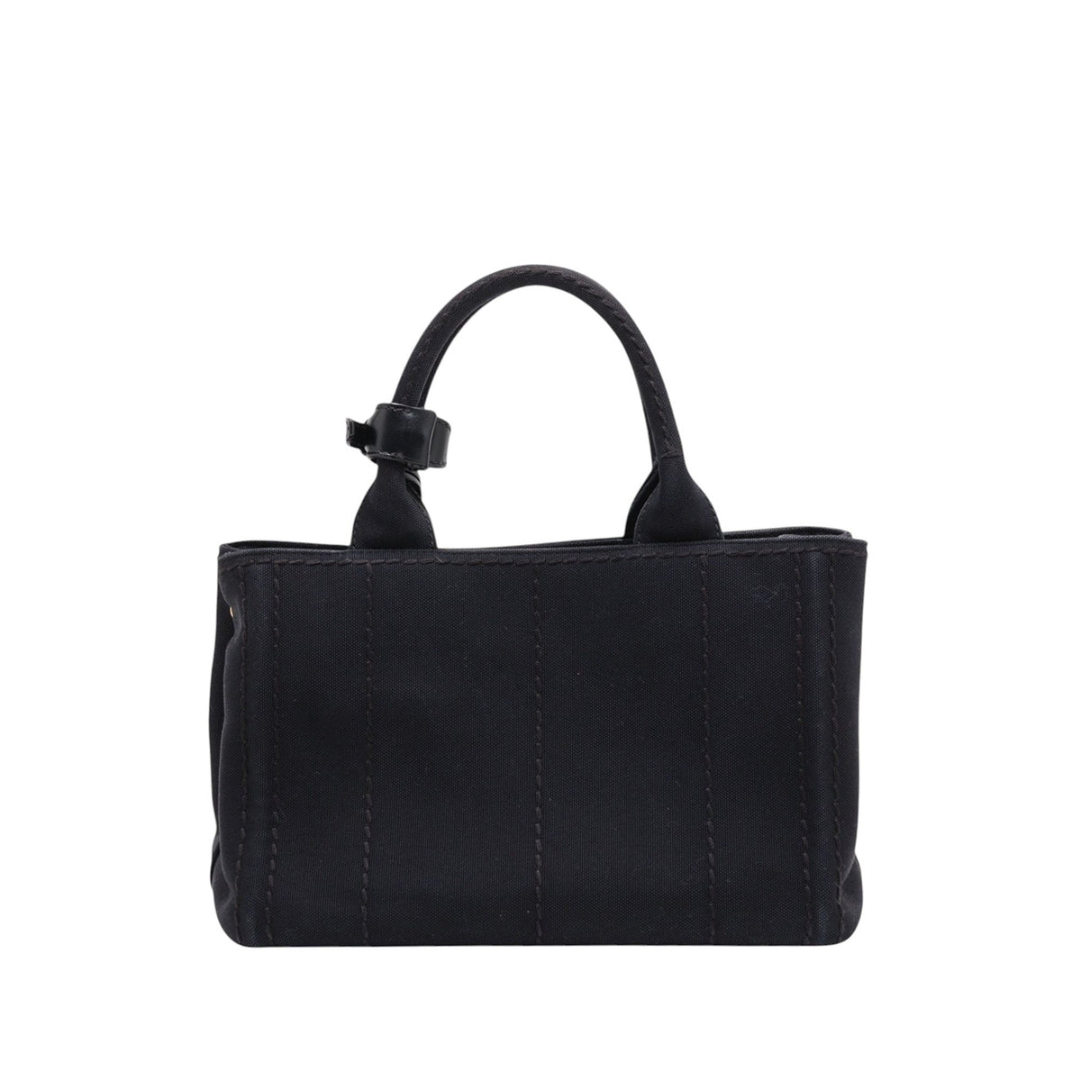 Prada Small Canvas Canapa Logo Tote — Black