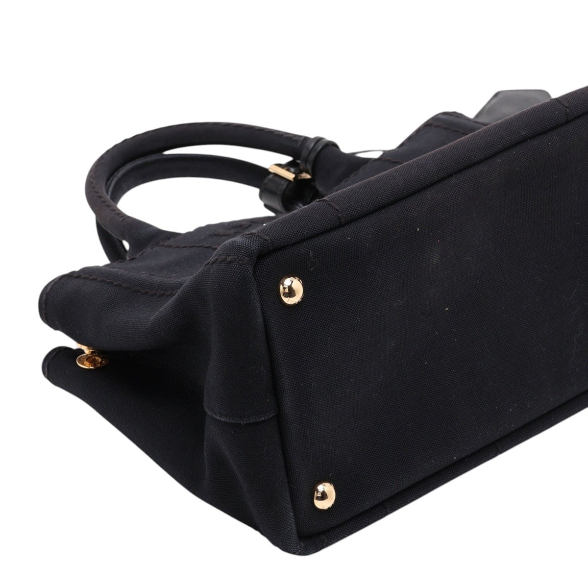 Prada Small Canvas Canapa Logo Tote — Black