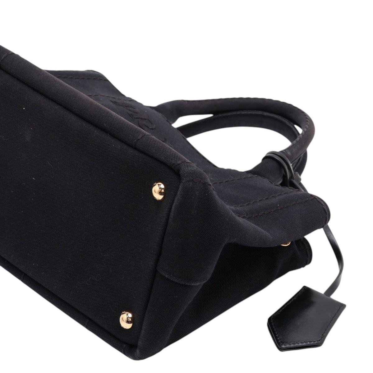 Prada Small Canvas Canapa Logo Tote — Black