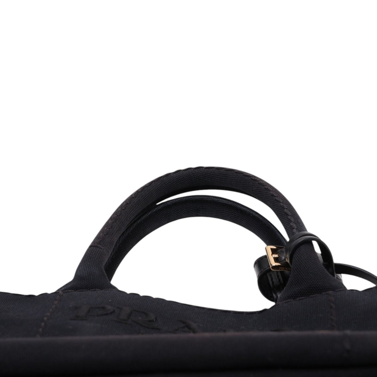 Prada Small Canvas Canapa Logo Tote — Black
