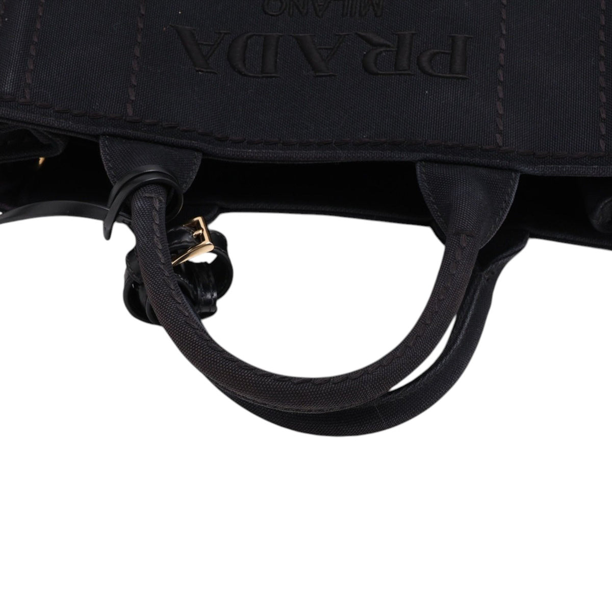 Prada Small Canvas Canapa Logo Tote — Black
