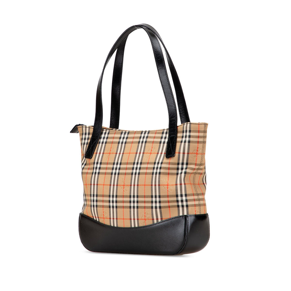 Burberry Haymarket Check Canvas Tote — Beige