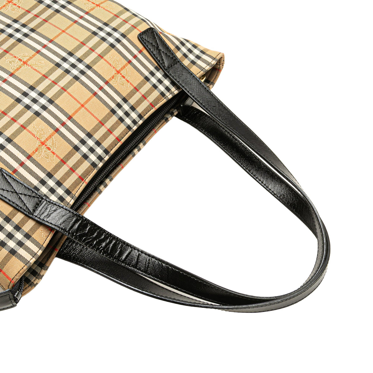 Burberry Haymarket Check Canvas Tote — Beige