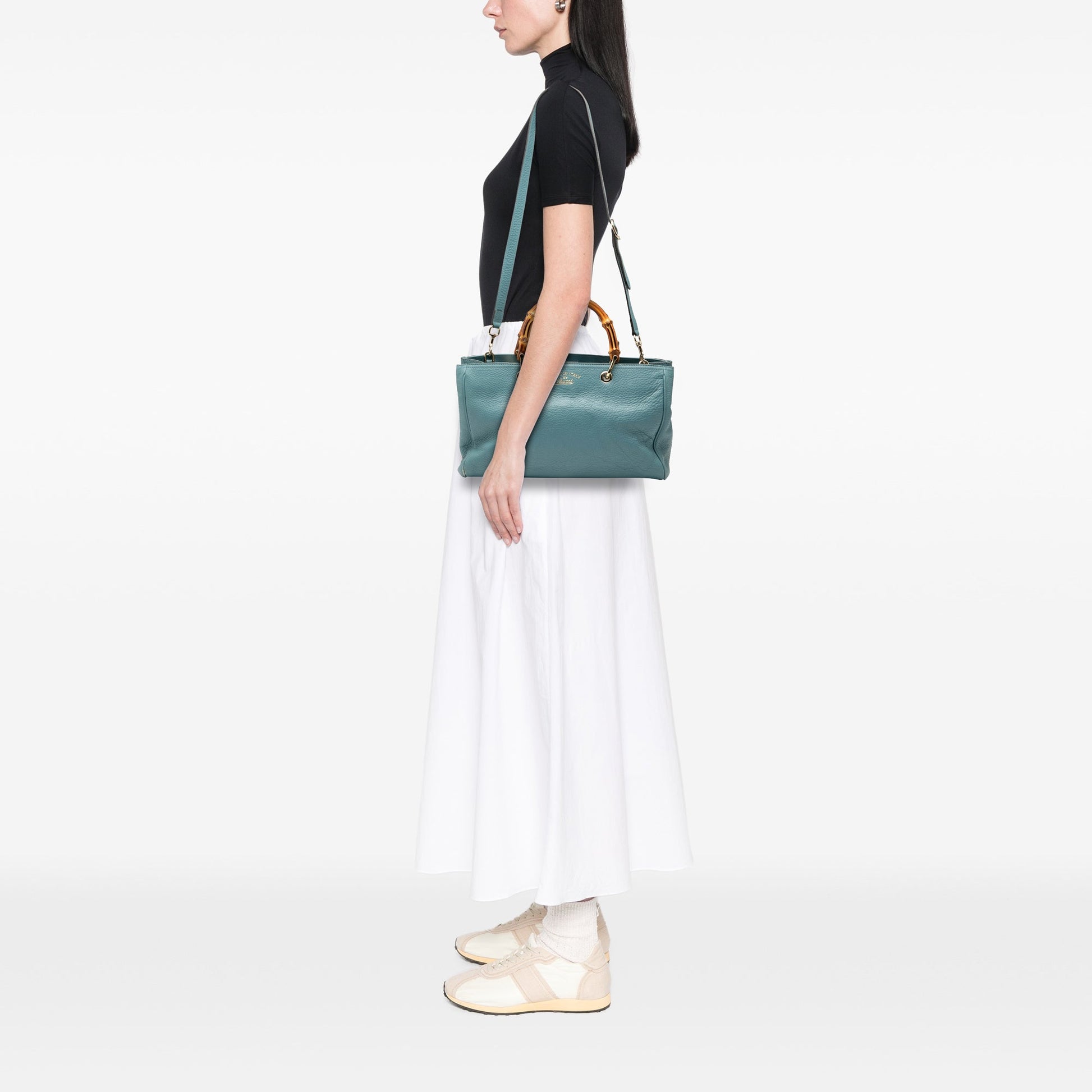 Gucci Medium Calfskin Bamboo Shopper Satchel