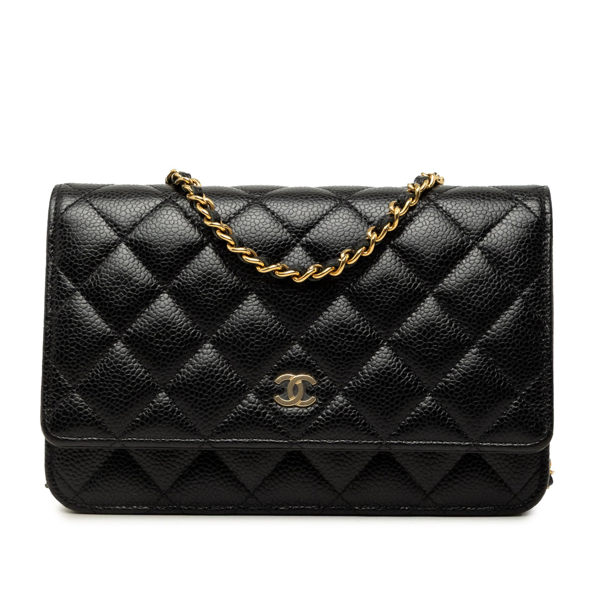 Chanel CC Quilted Caviar Wallet on Chain